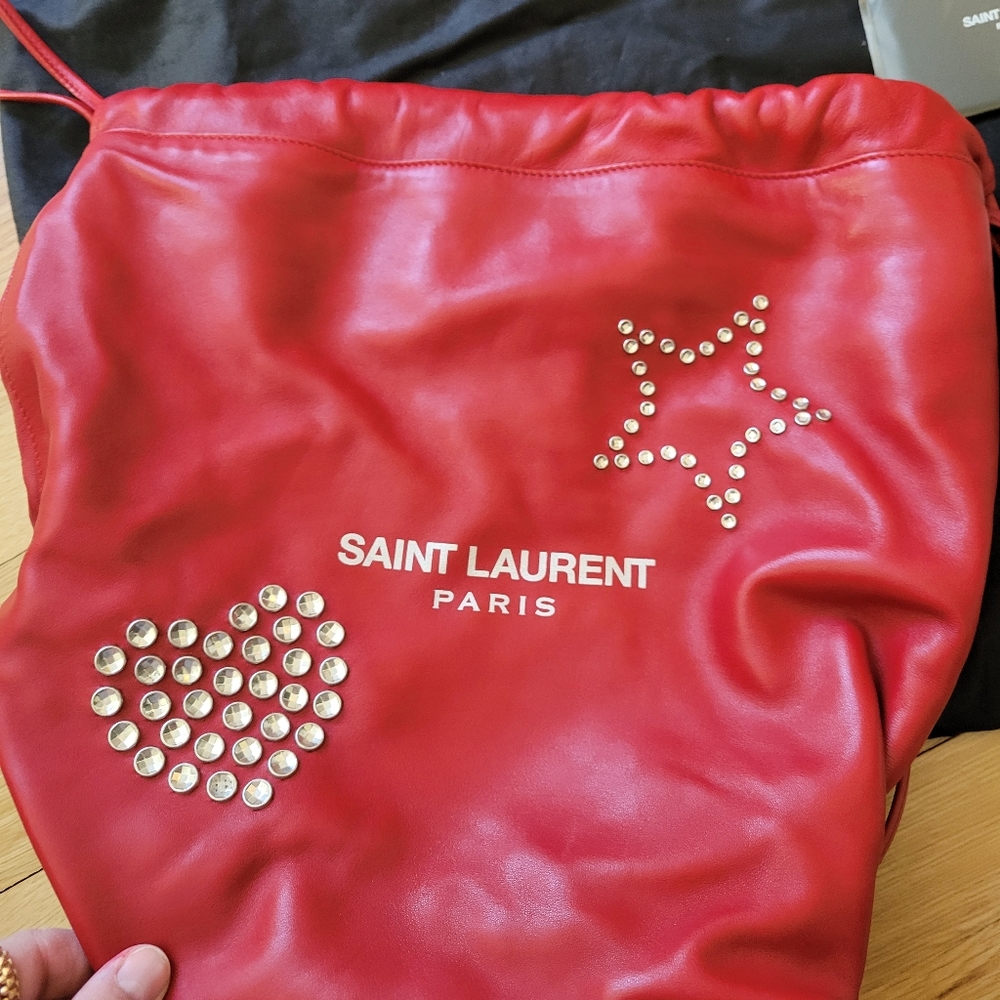 Saint laurent studded leather bucket bag nwot - Picture 8 of 11